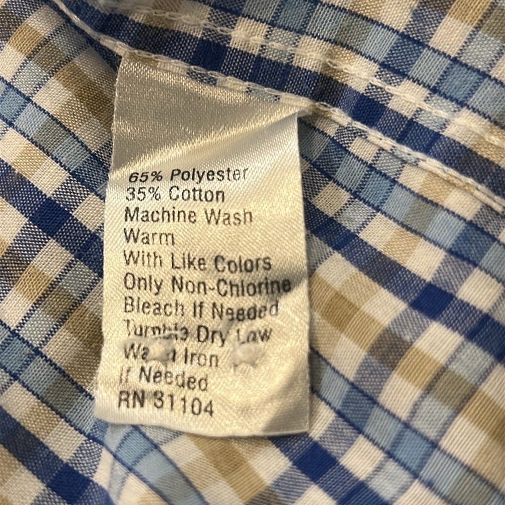 Saddlebred Blue and White Plaid Button-Down Shirt - Picture 9 of 10